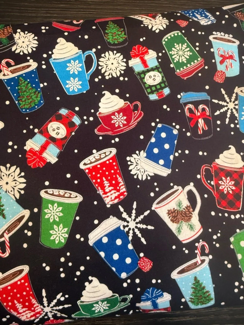 Christmas Holiday Fabric Crafting DIY Holiday Drinks Coffee Hot Cocoa Cotton